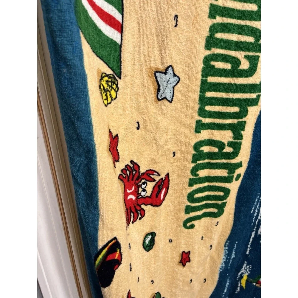 Vintage Pebble Beach Beach Towel Sandabration Sailboat Sand 29x59